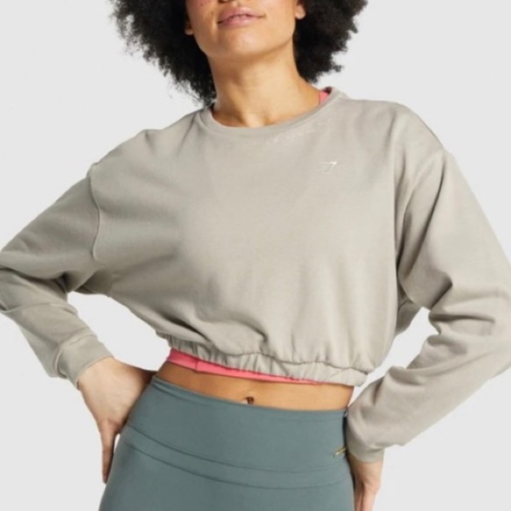 Gymshark Whitney Cropped Pullover - Mink